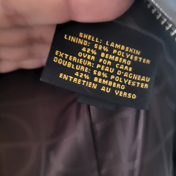 Cole Haan Lambskin Chocolate Leather Jacket 💯 BEAUTIFUL - Picture 7 of 10